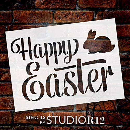 wreath stencil rabbit stencil happy easter bunny stencil mylar stencil easter vinyl stencil spring stencil easter reusable stencil
